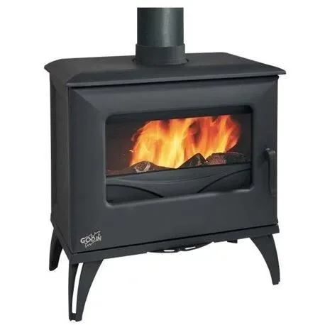Poêle à bois Godin Cube 6,5 kW fonte anthracite